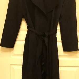 Linda Allard Ellen Tracy Navy Blue Trench Coat Size 16